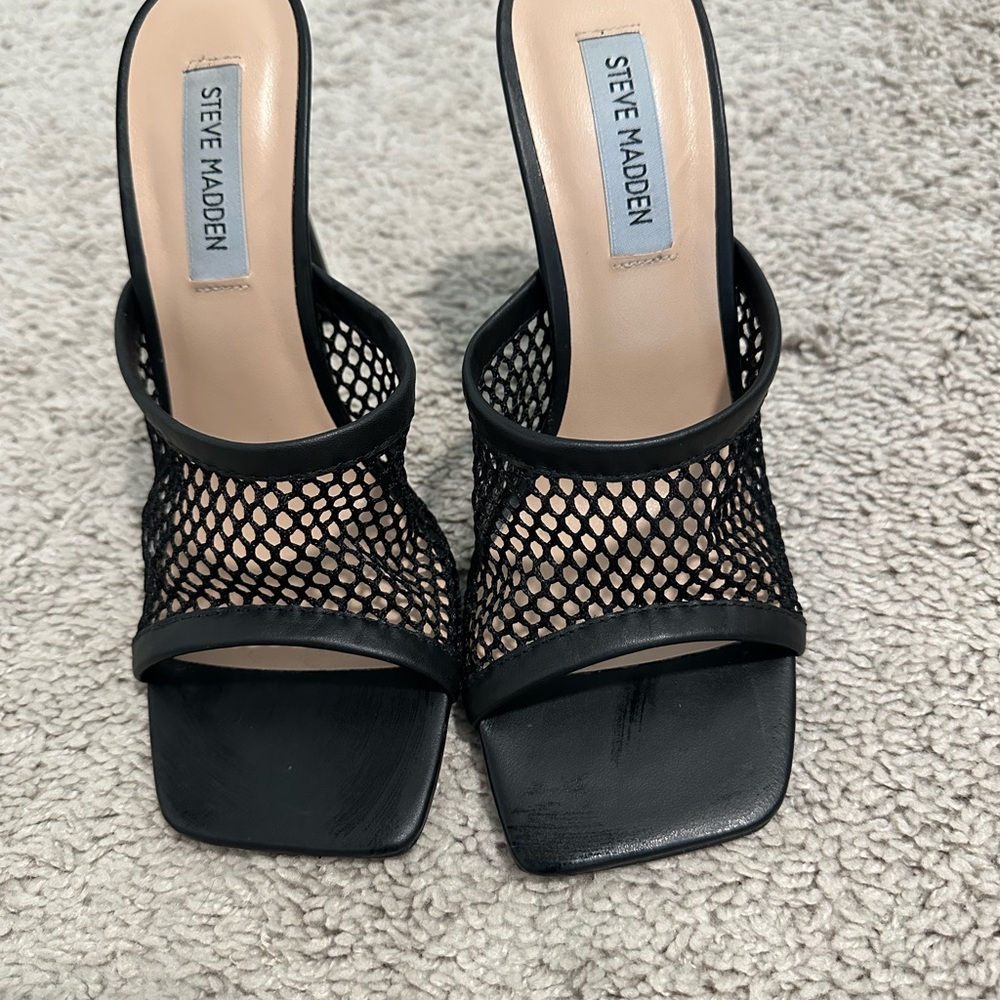Steve Madden Black Mesh Women's Heels